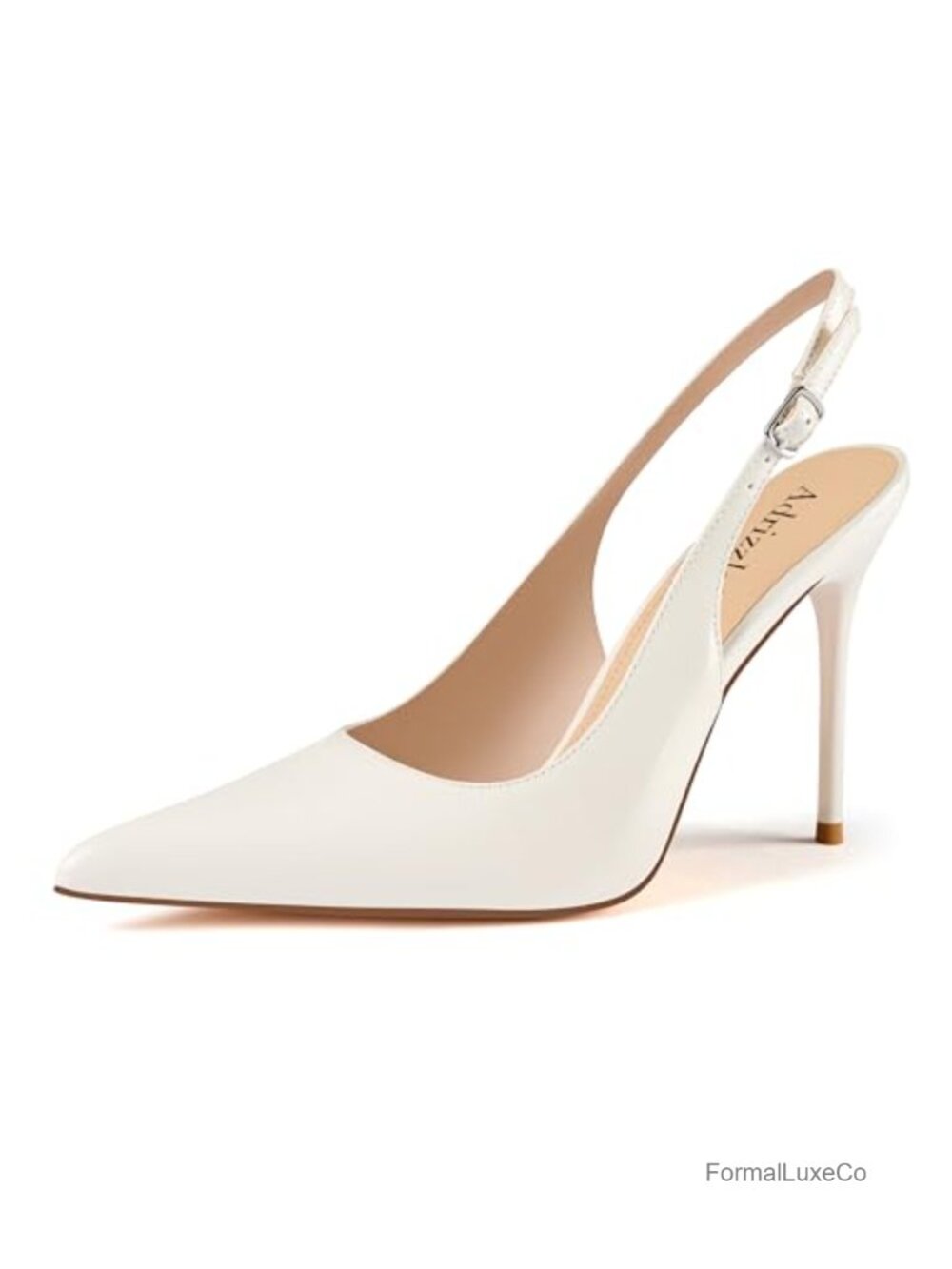 Slingback High Heels Pointed Toe Stiletto Pumps Patent Leather 4in Heels